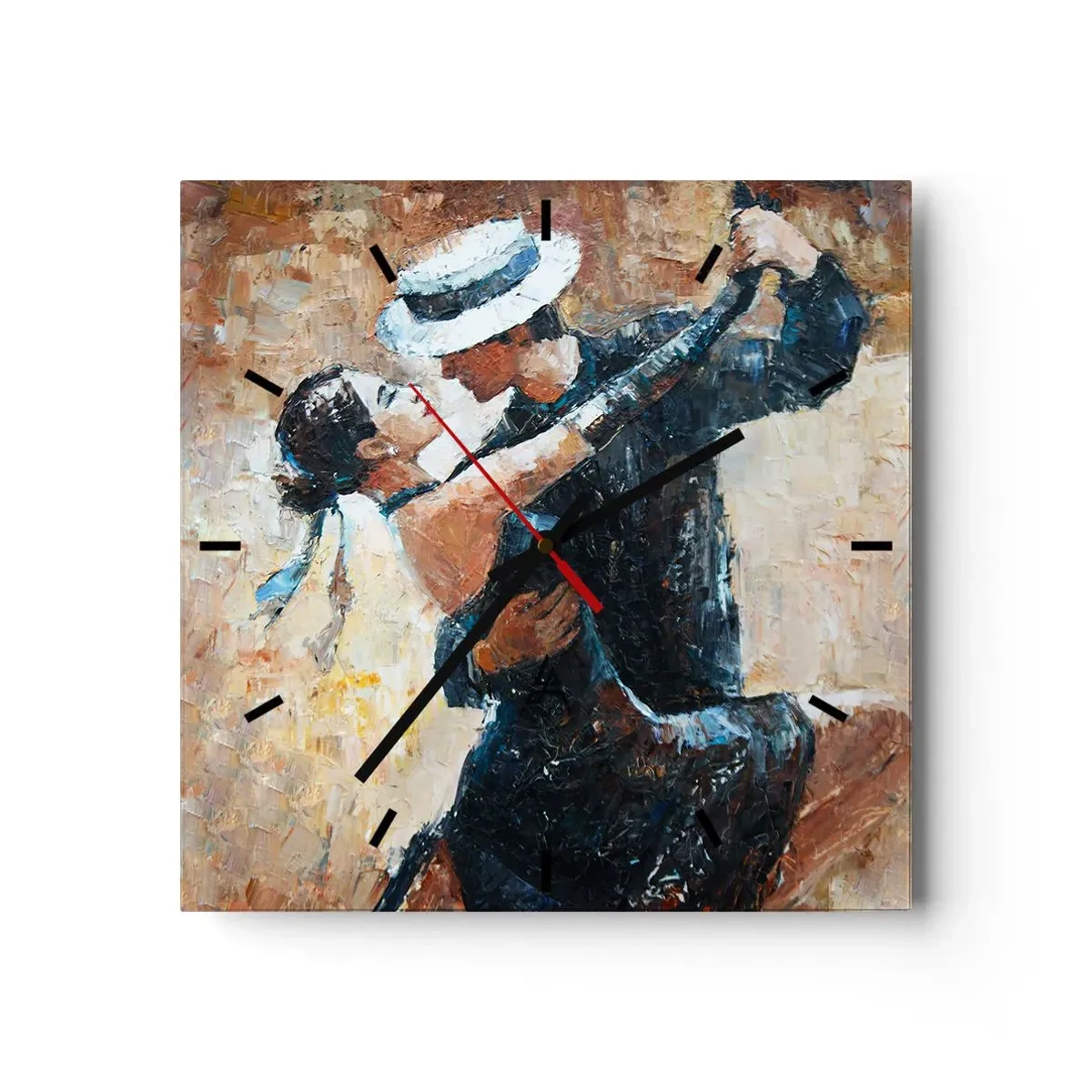 Relógio de parede - Relógio em vidro - A la Rudolf Valentino - 30x30 cm