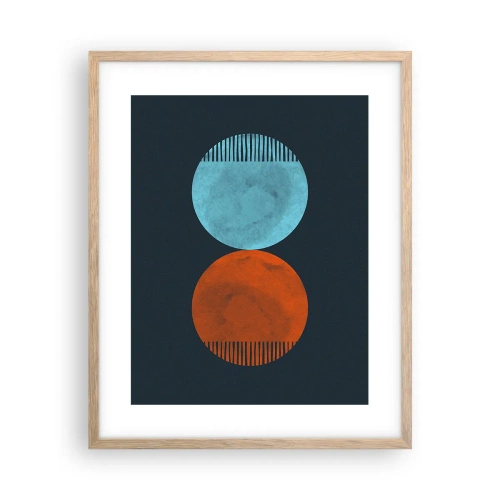 Pôster com moldura de carvalho claro - Apenas geometria? - 40x50 cm