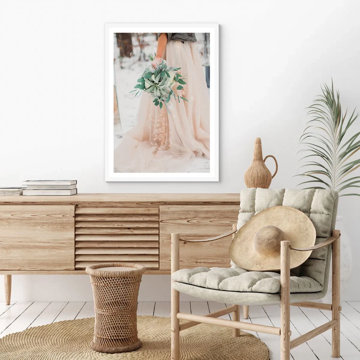 Pôster em moldura branca - E viveram felizes para sempre - 50x70 cm