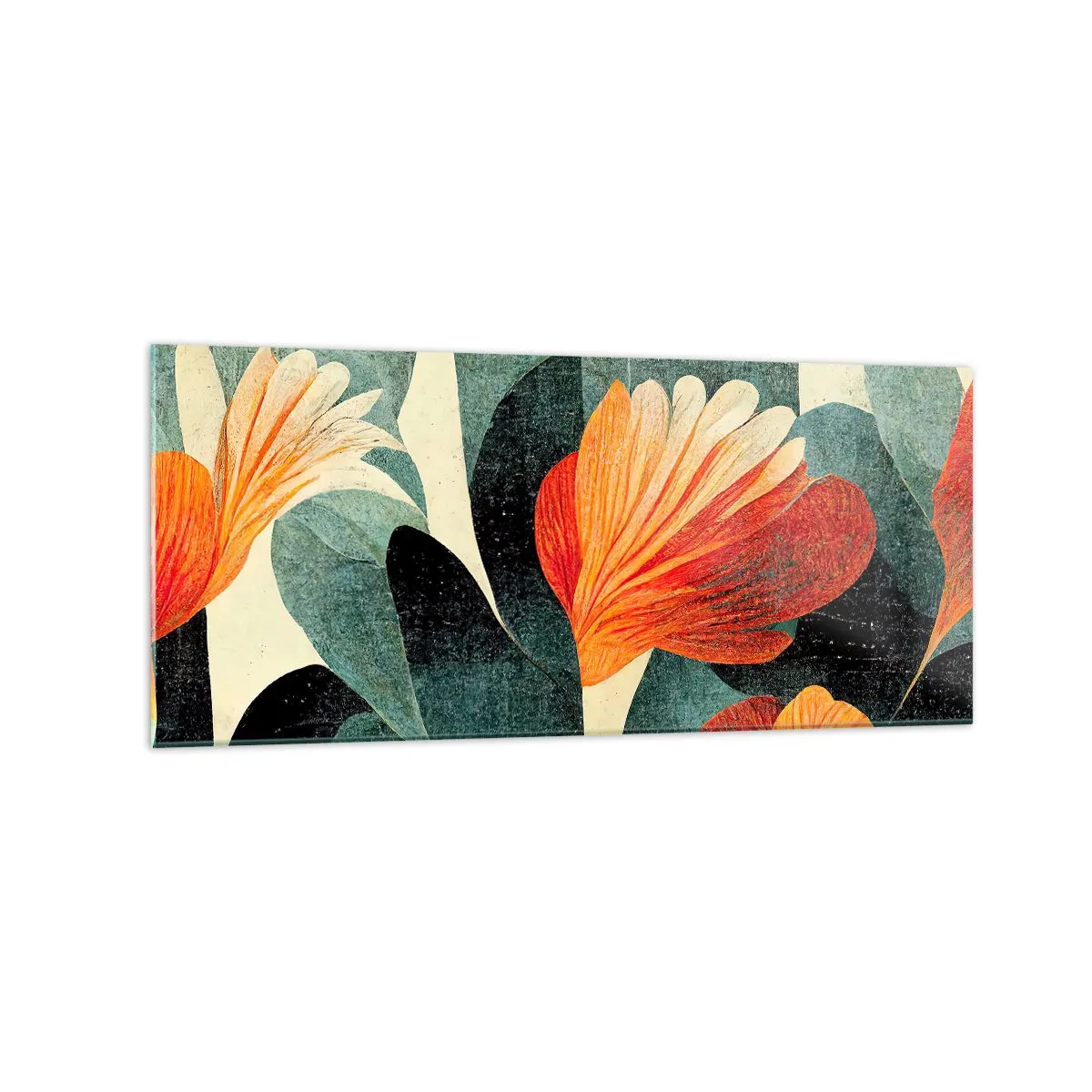 Quadro em vidro - O calor dos trópicos e o frescor da vegetação - 120x50 cm