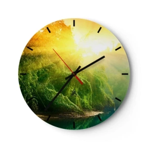 Relógio de parede - Relógio em vidro - Afogar-se ao sol e à sombra - 40x40 cm
