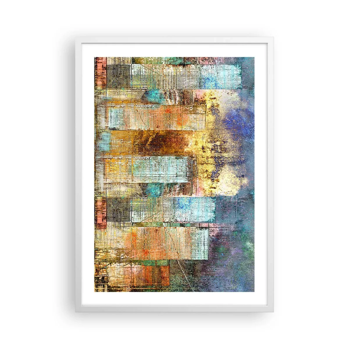 Pôster em moldura branca - Uma metrópole ensolarada - 50x70 cm