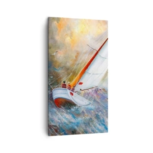 Quadro em tela - Correr sobre as ondas - 45x80 cm