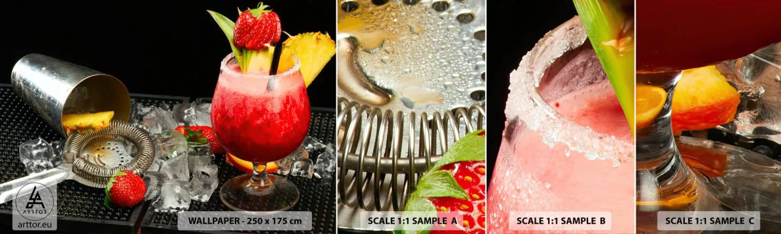 Amostra de Papel de Parede Standard Eco - Invocar o sabor - Bebida, Coquetel, Agitador - 100x30 cm