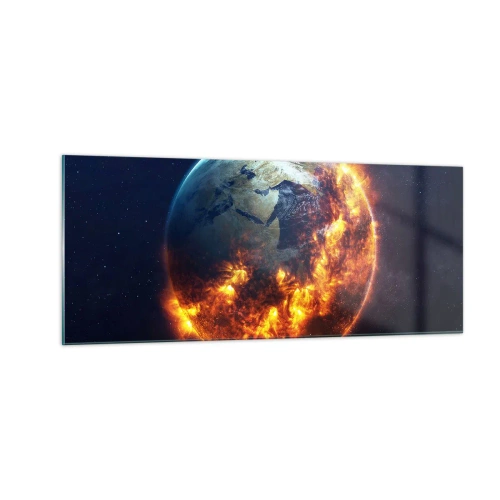 Quadro em vidro - A chama do apocalipse - 100x40 cm