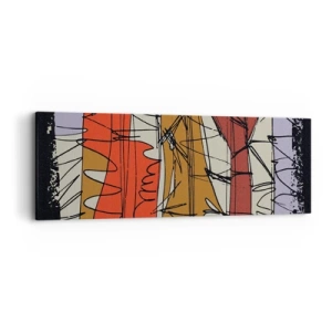 Quadro em tela - Composição espontânea - 90x30 cm