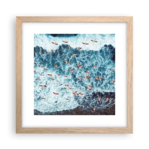 Pôster com moldura de carvalho claro - Desfile à beira-mar - 30x30 cm