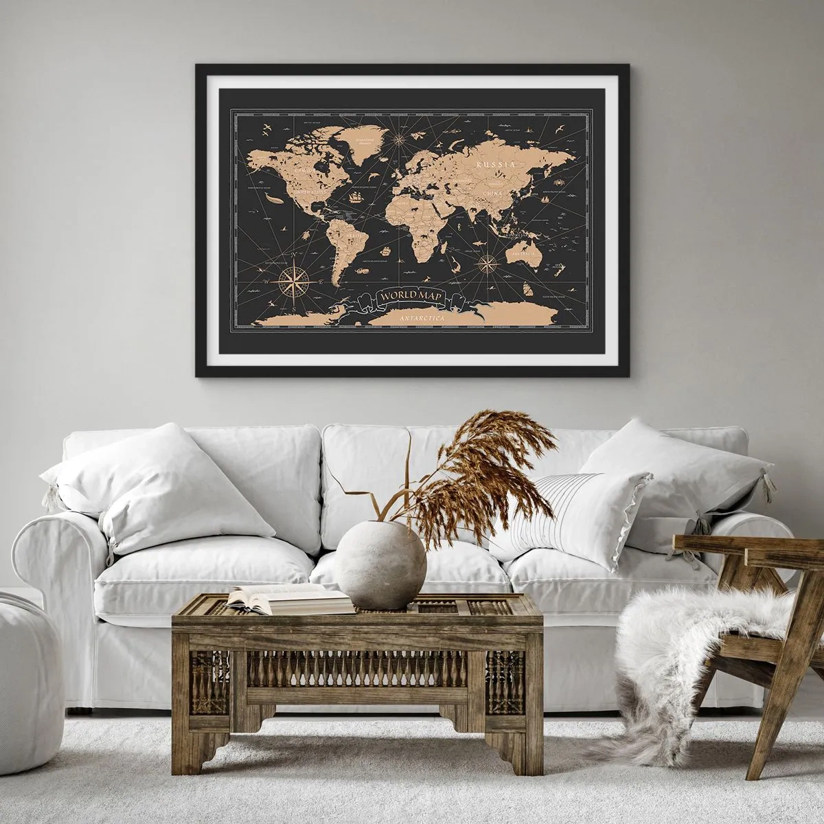Pôster com moldura preta - Os limites do meu mundo - 70x50 cm