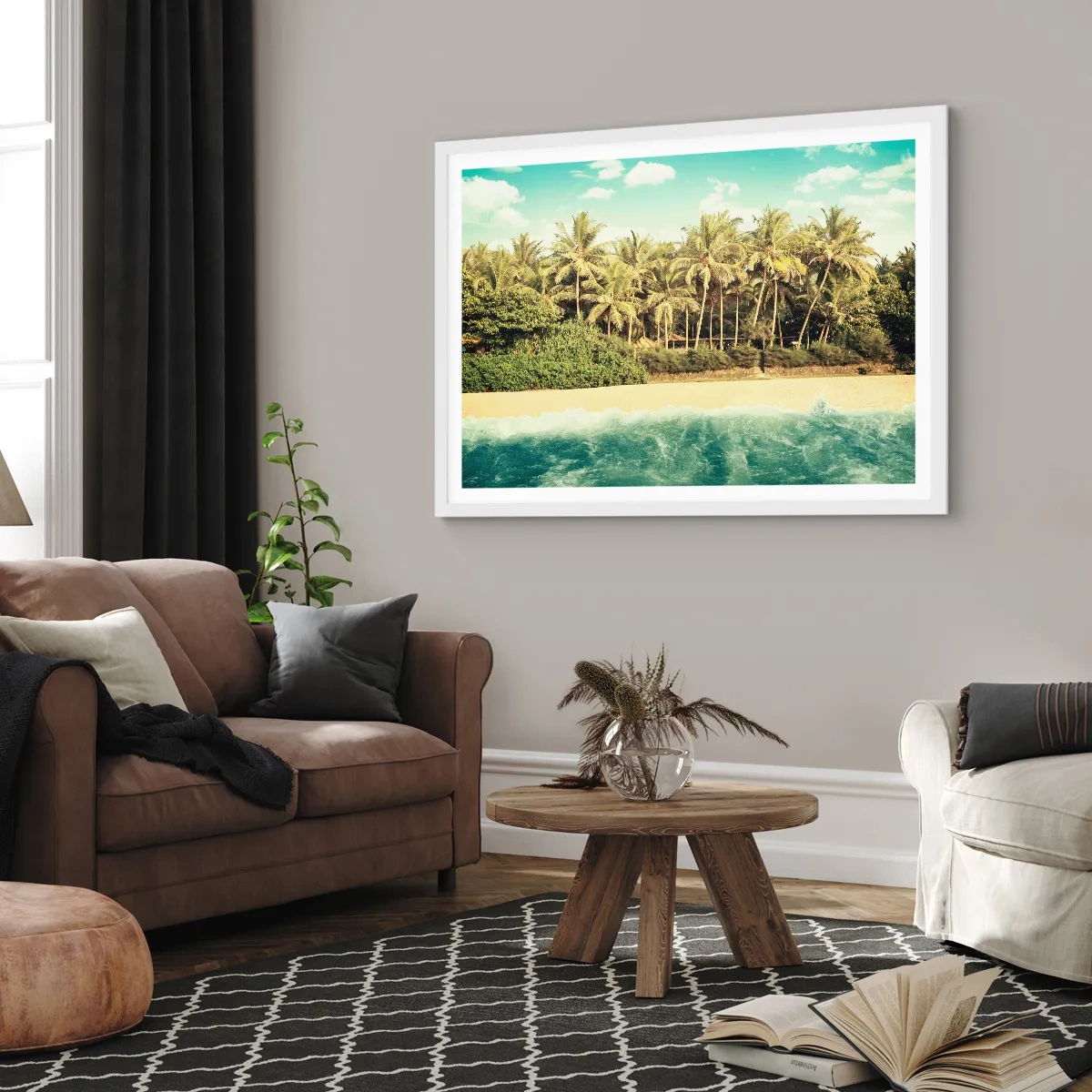 Pôster em moldura branca - Ou talvez aqui? - 50x40 cm