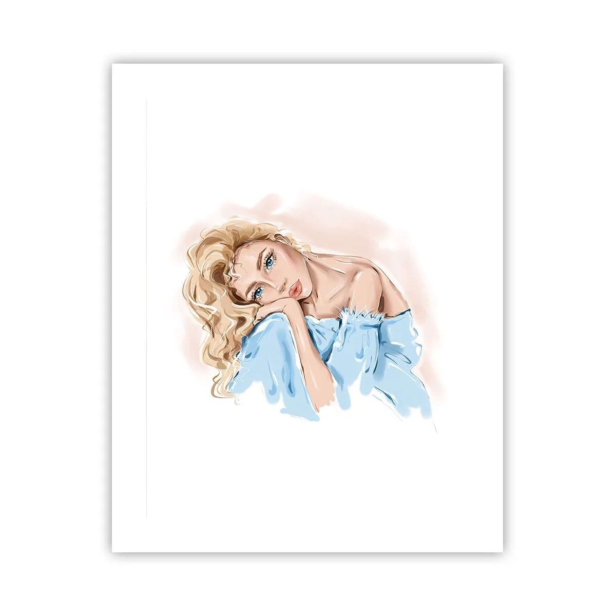 Pôster - Sonhadora em azul - 40x50 cm