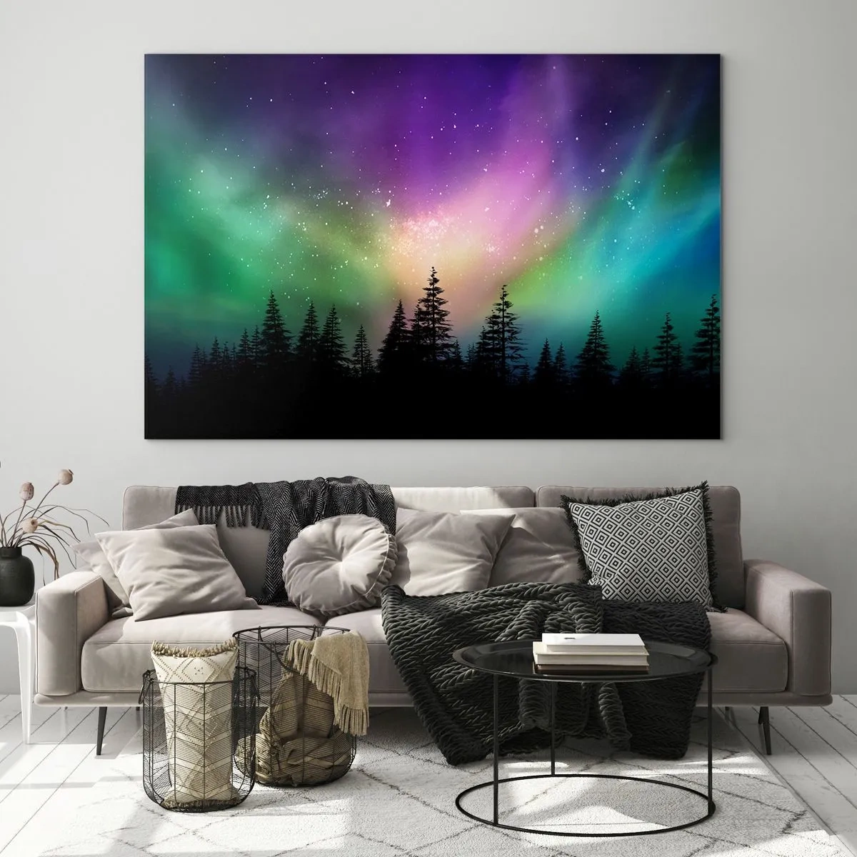 Quadro em vidro - Magia branca - 100x70 cm