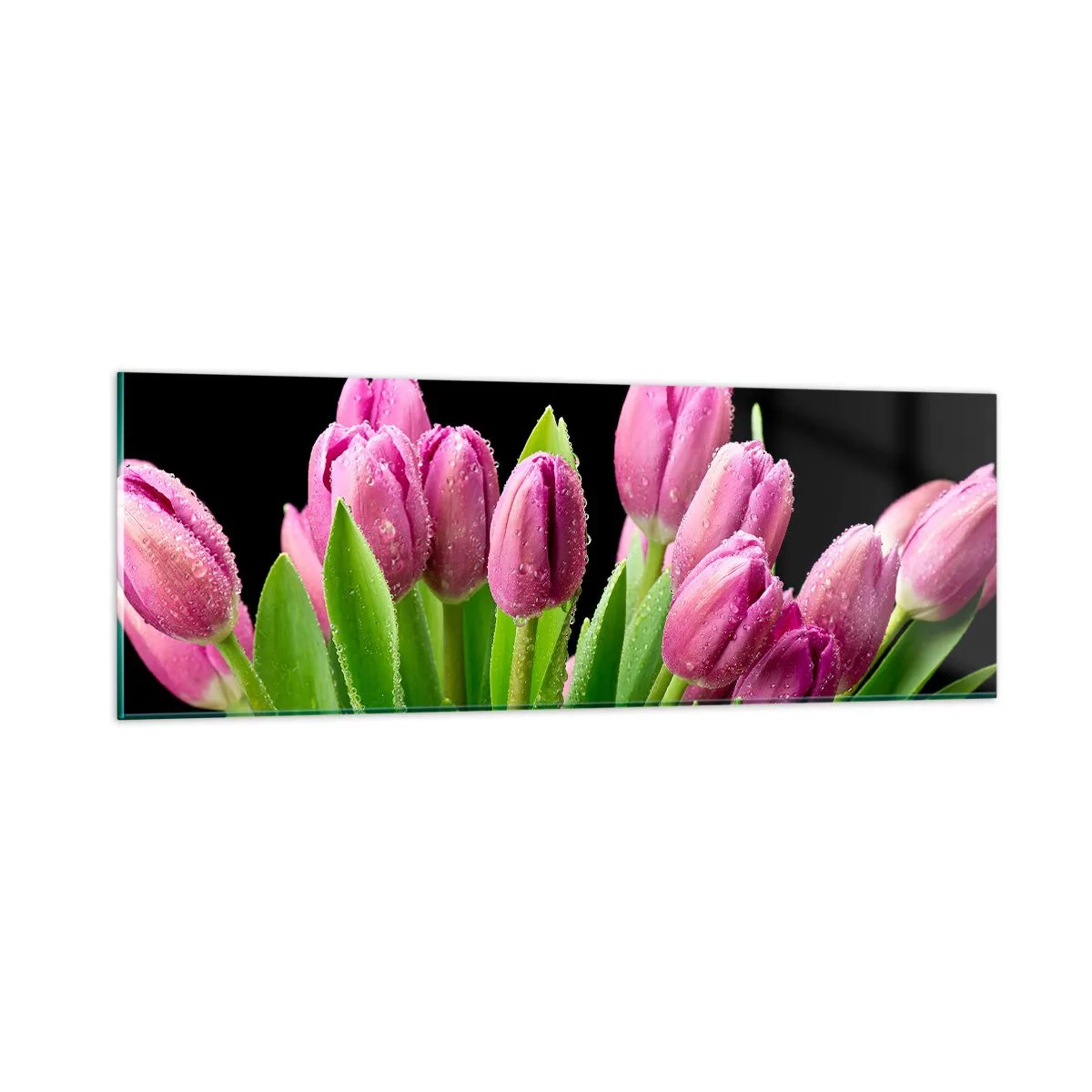 Quadro em vidro - Alegria lilás da primavera - 90x30 cm