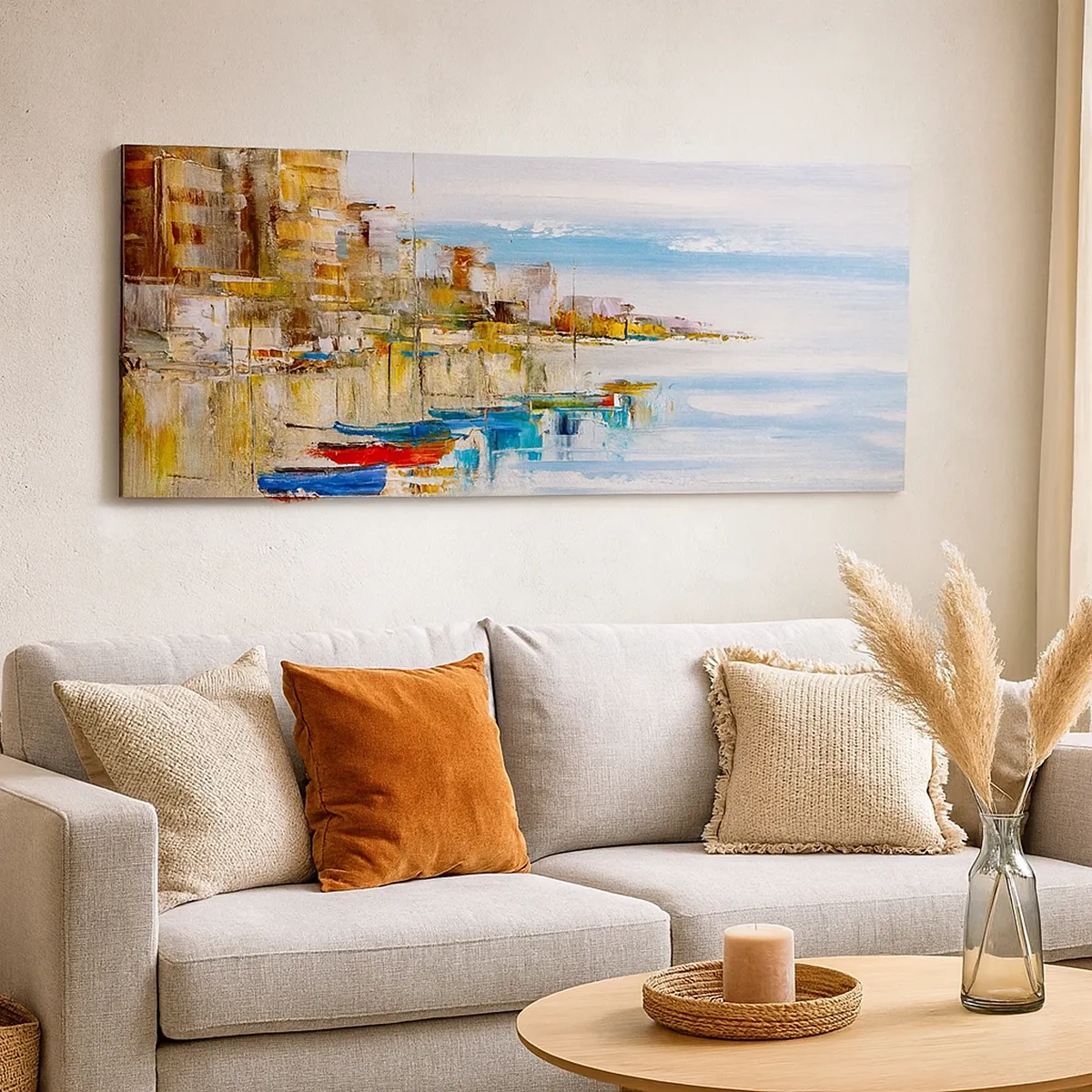 Quadro em tela - Um refúgio urbano multicolorido - 30x30 cm