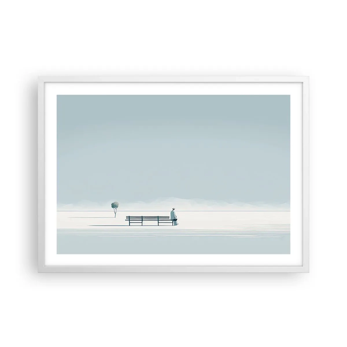 Pôster em moldura branca - Sim, estou esperando. - 70x50 cm