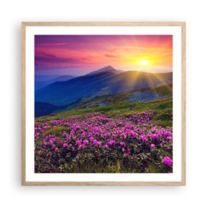 Pôster com moldura de carvalho claro - …Cheiro de pinheiros e ervas da montanha - 60x60 cm