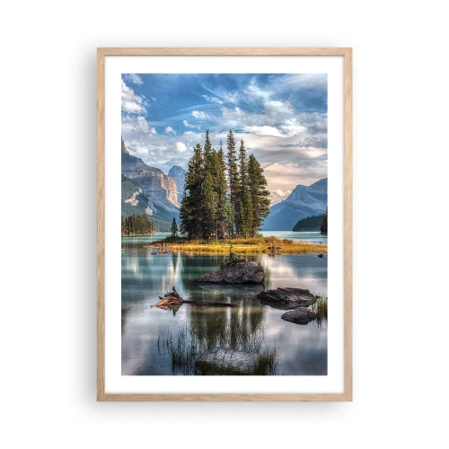 Pôster com moldura de carvalho claro - Por águas grandes e límpidas… - 50x70 cm