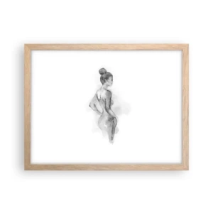 Pôster com moldura de carvalho claro - Linda como uma pintura - 40x30 cm