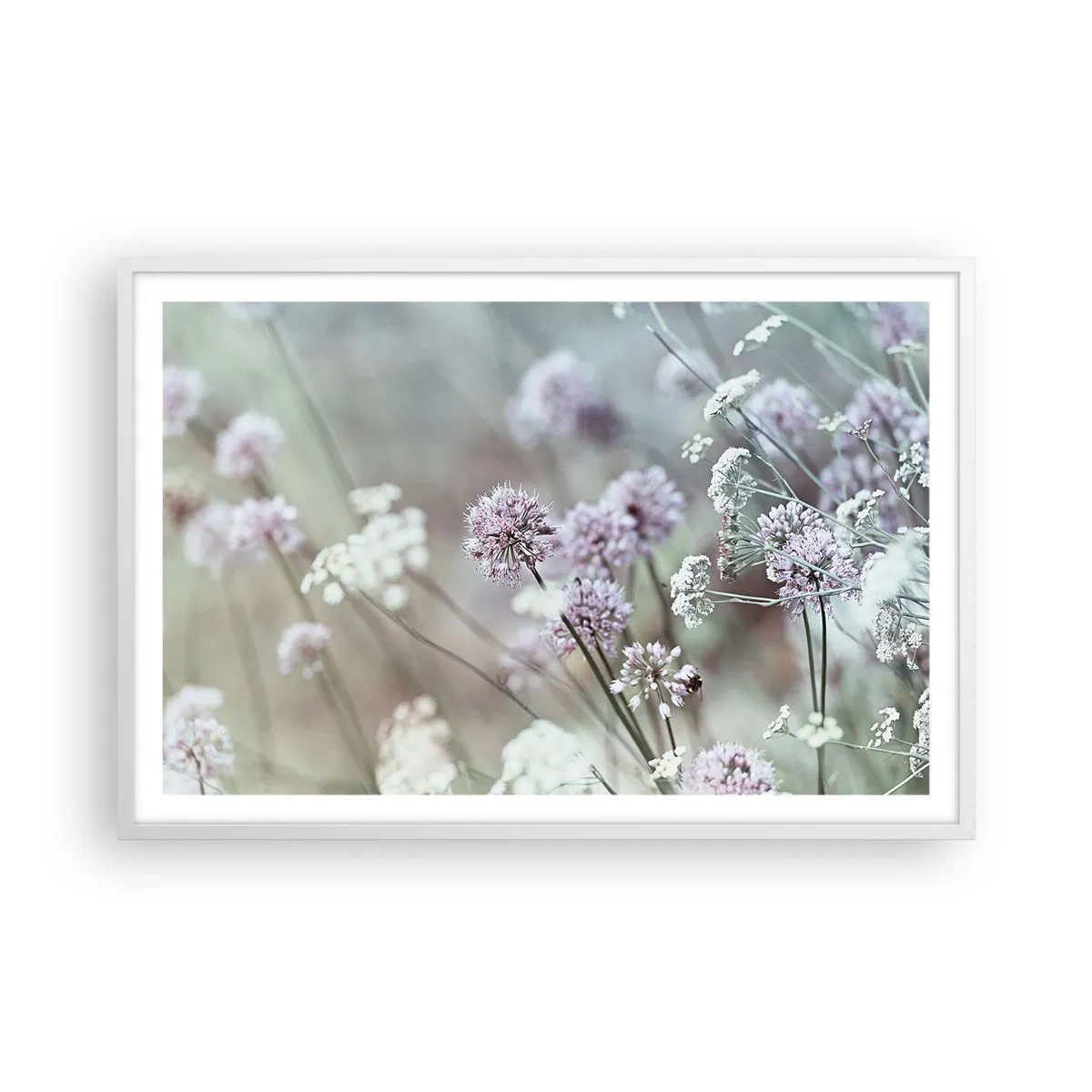 Pôster em moldura branca - Doce delicadeza das ervas - 91x61 cm