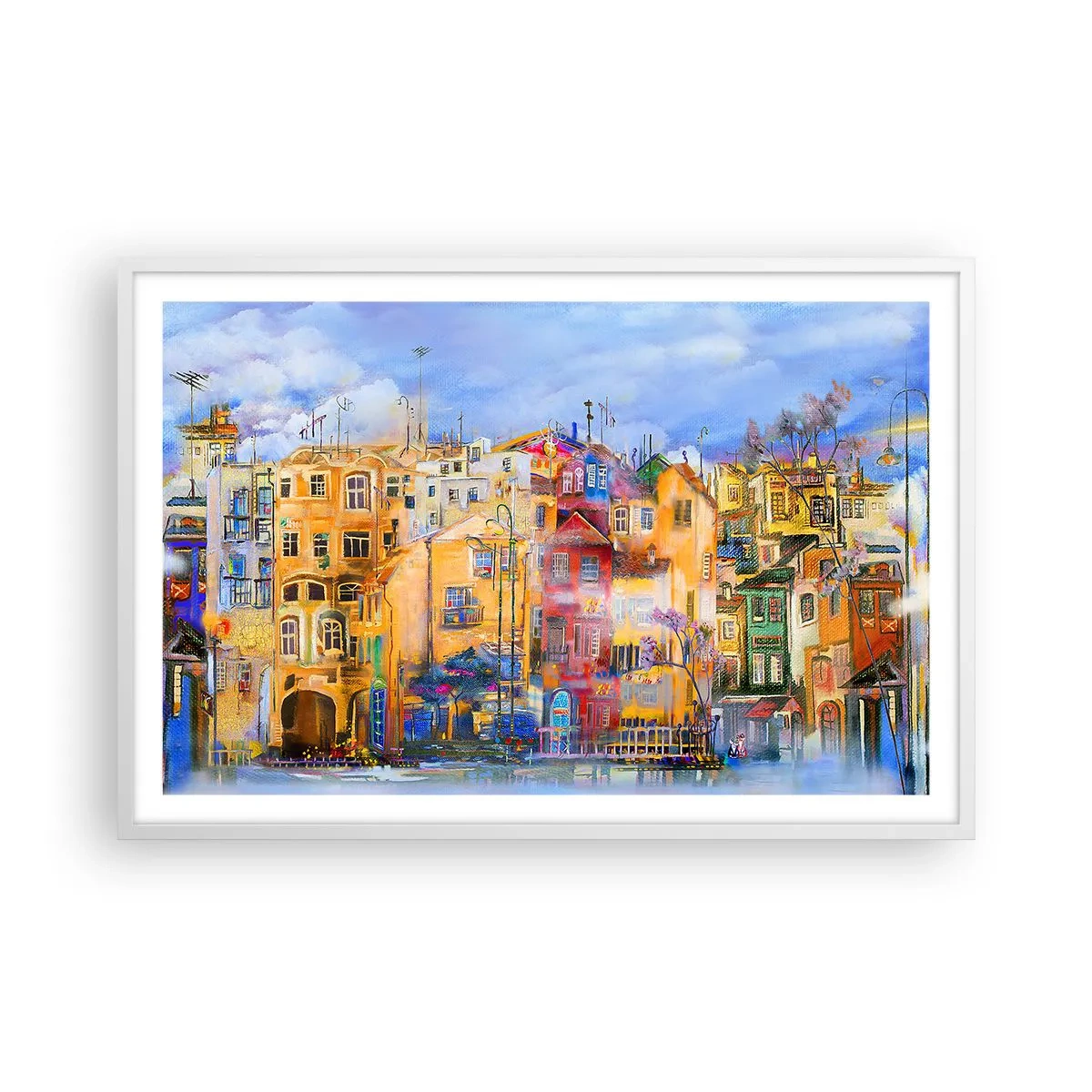 Pôster em moldura branca - Estamos juntos - 91x61 cm