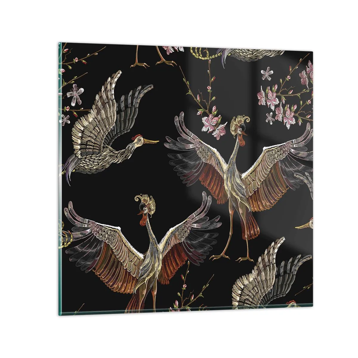 Quadro em vidro - O pássaro de conto de fadas - 60x60 cm