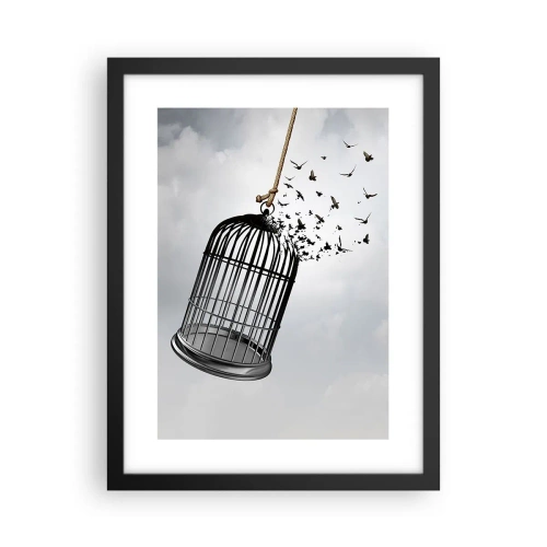 Pôster com moldura preta - Fé... Esperança... Liberdade! - 30x40 cm