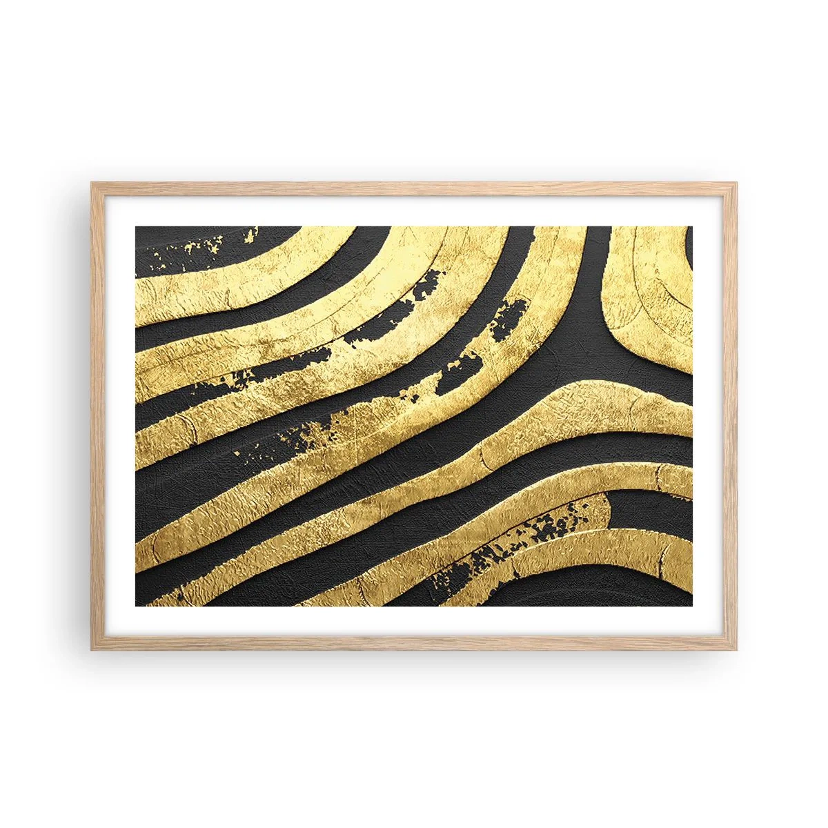 Pôster com moldura de carvalho claro - Tudo flui - 70x50 cm