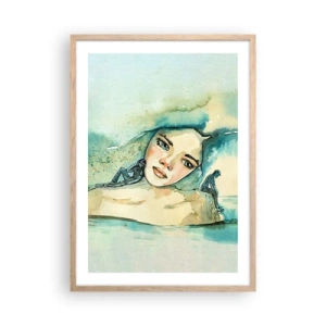 Pôster com moldura de carvalho claro - Am I blue? - 50x70 cm
