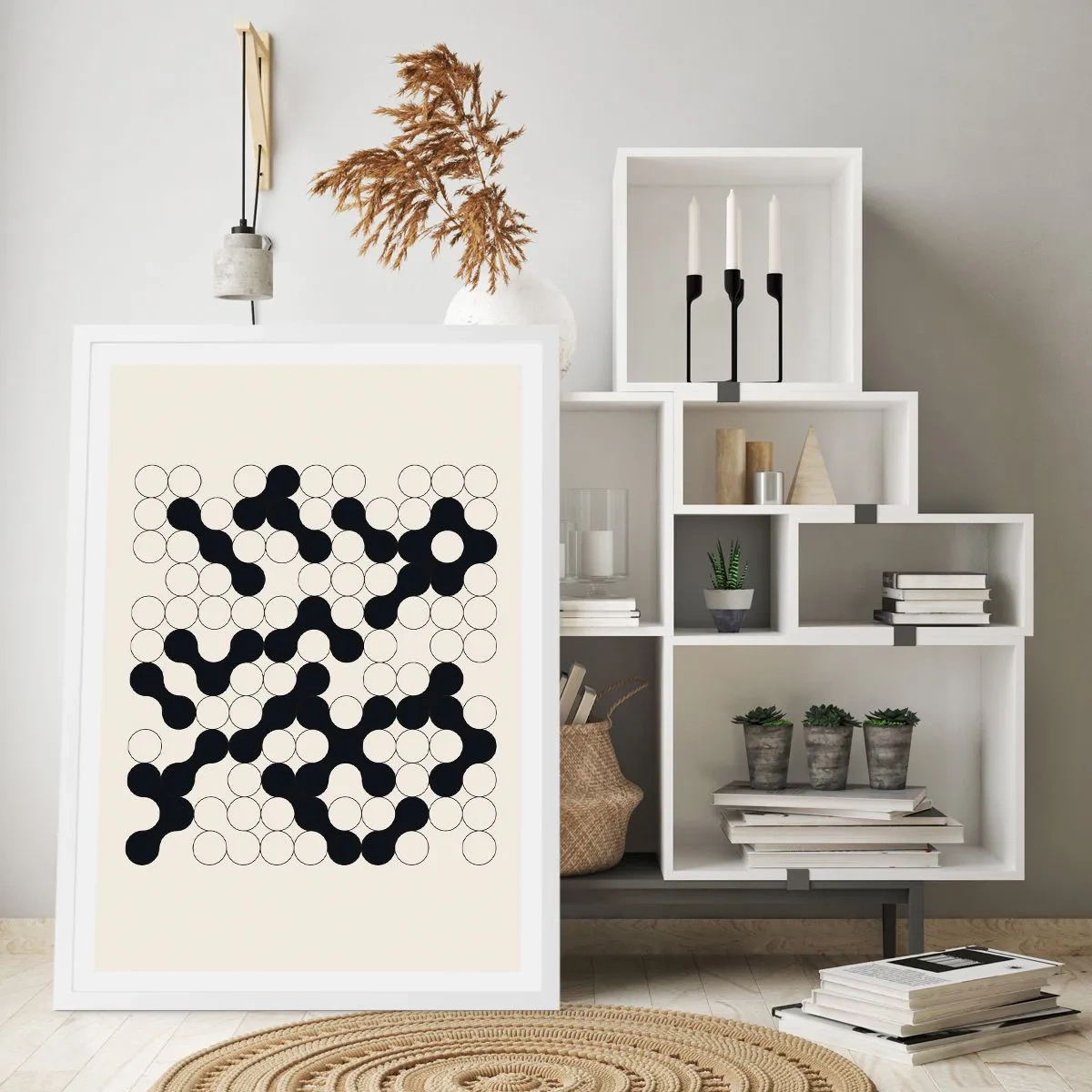 Pôster em moldura branca - Jogo chinês – variação - 40x50 cm