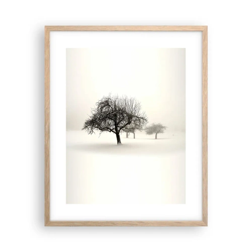 Pôster com moldura de carvalho claro - Sono de inverno - 40x50 cm