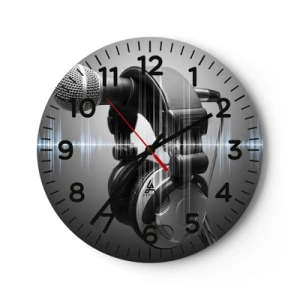 Relógio de parede - Relógio em vidro - Ainda pode-se ouvir o canto - 30x30 cm