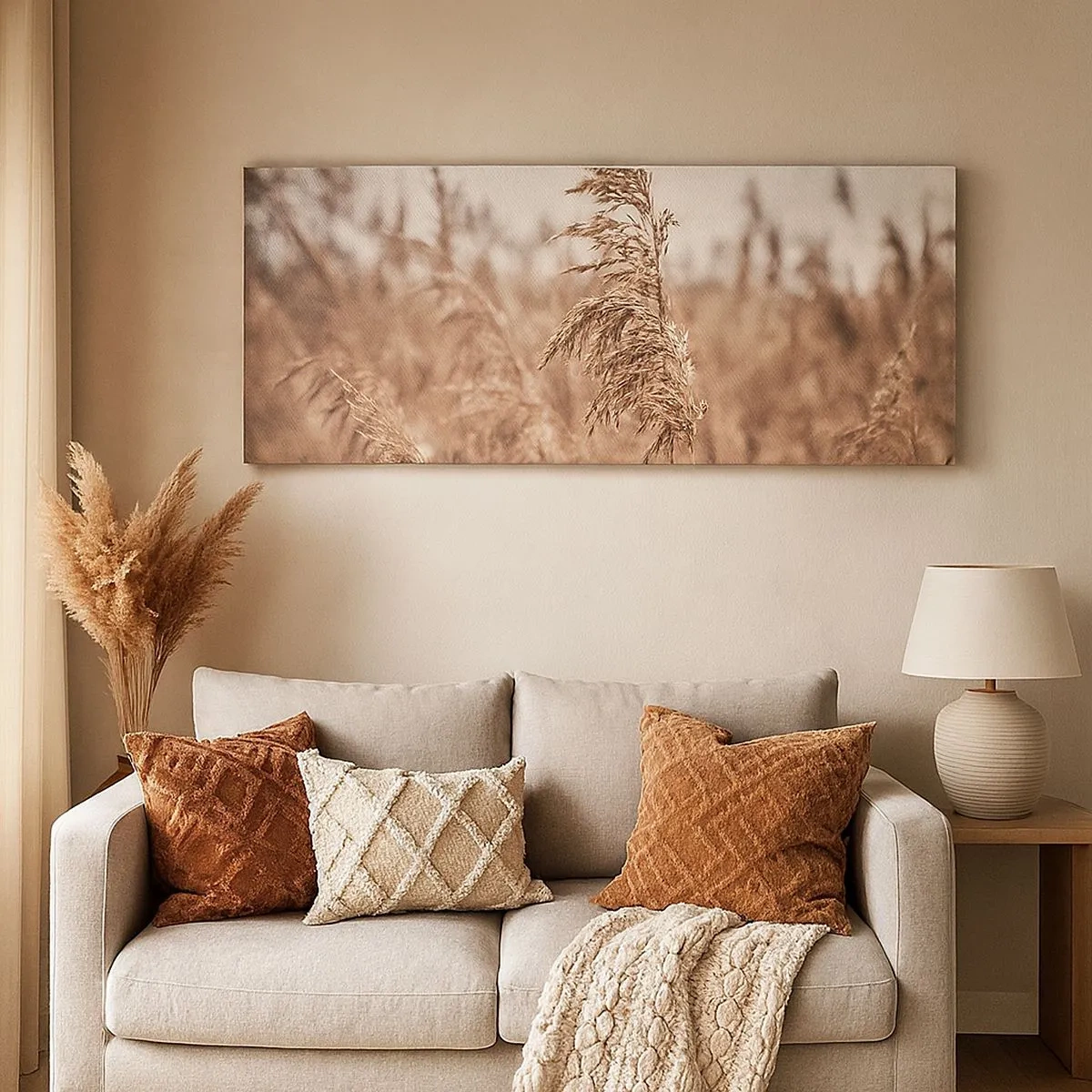 Quadro em tela - O outono já chegou ao campo - 100x40 cm