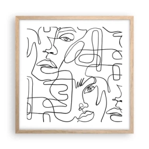 Pôster com moldura de carvalho claro - Em emoções emaranhadas - 50x50 cm