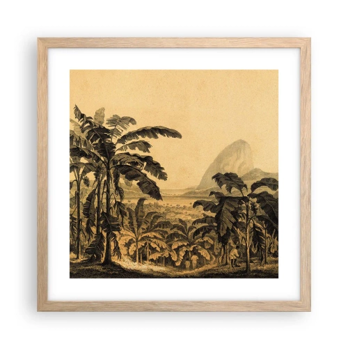 Pôster com moldura de carvalho claro - num clima colonial - 40x40 cm