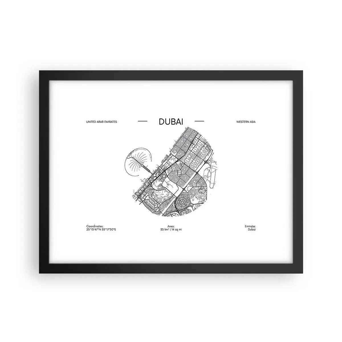 Pôster com moldura preta - Anatomia de Dubai - 40x30 cm