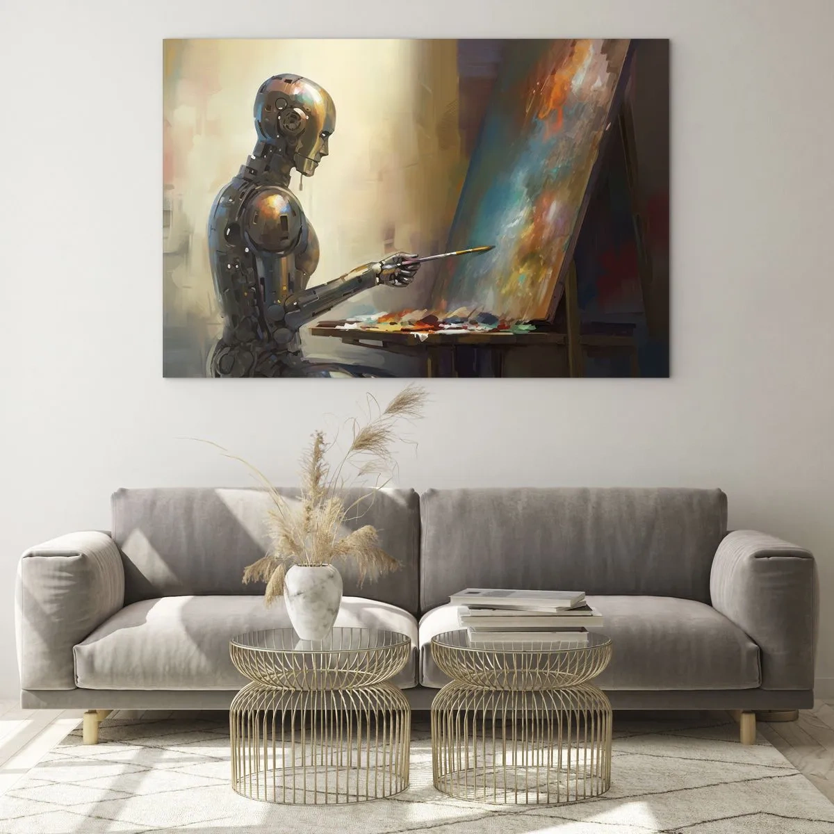 Quadro em vidro - A arte do futuro - 120x80 cm