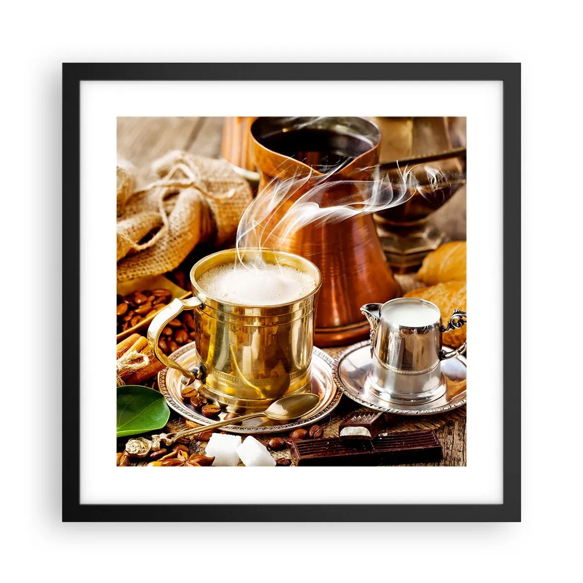 Pôster com moldura preta - Bons dias! - 40x40 cm