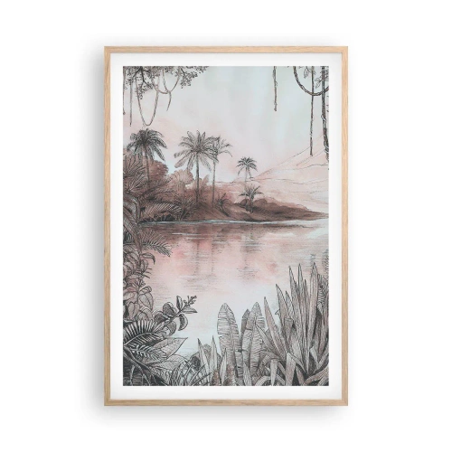 Pôster com moldura de carvalho claro - Diário de um explorador do século 19 - 61x91 cm