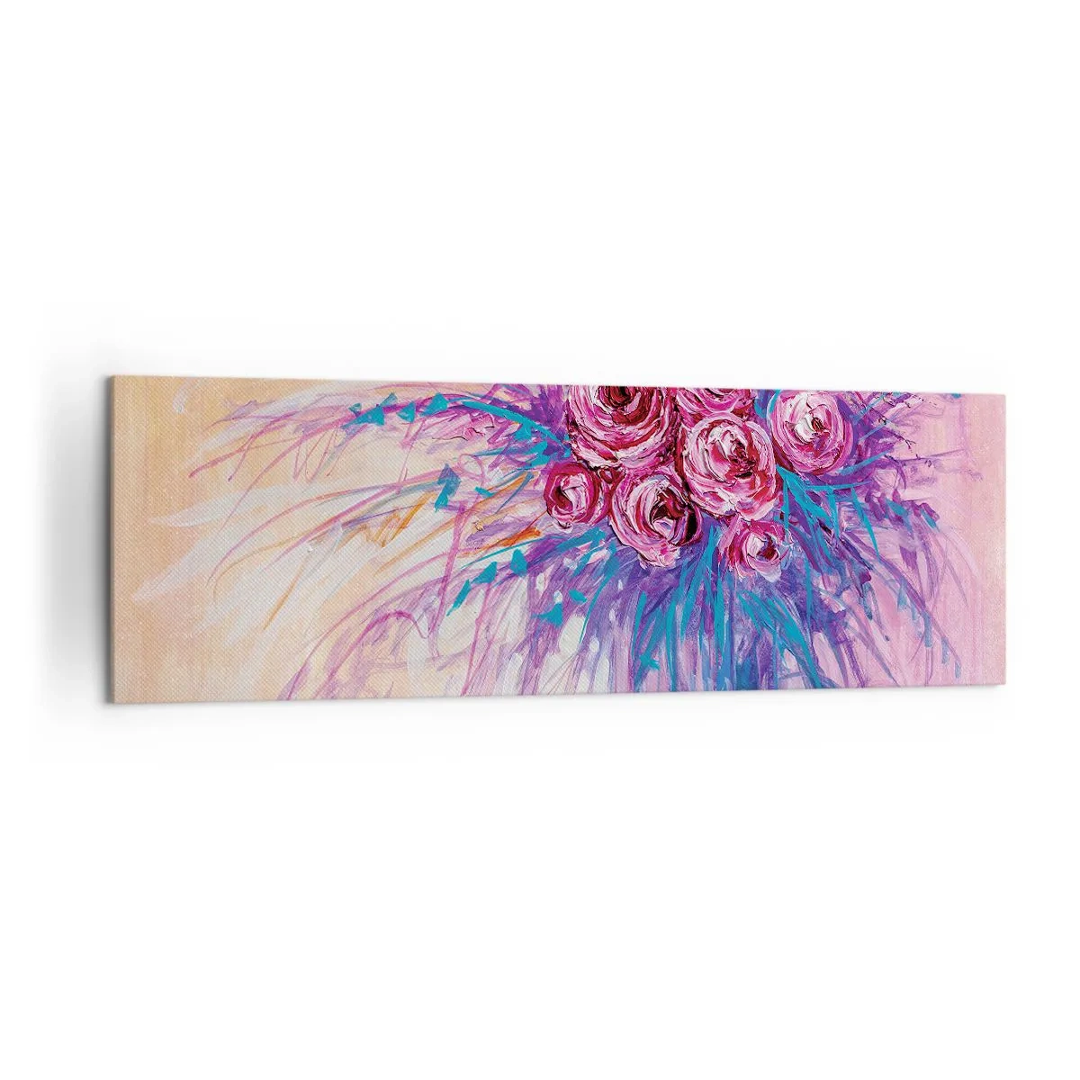 Quadro em tela - Fonte de rosas - 160x50 cm
