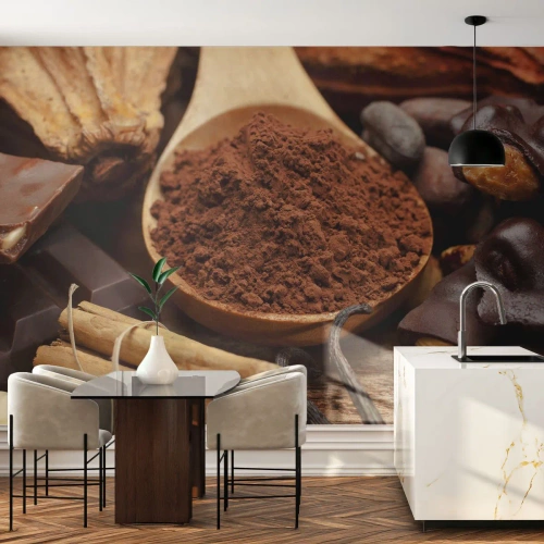 Papel de Parede Premium Sand - O melhor para as tristezas - Gastronomia, Chocolate, Café - 100x70 cm