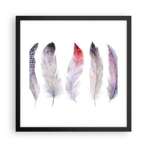 Pôster com moldura preta - Delicadas como uma névoa multicolorida - 40x40 cm