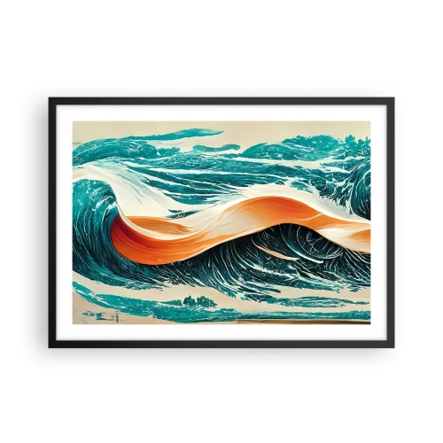 Pôster com moldura preta - O sonho de um surfista - 70x50 cm