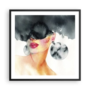 Pôster com moldura preta - O segredo da elegância - 60x60 cm