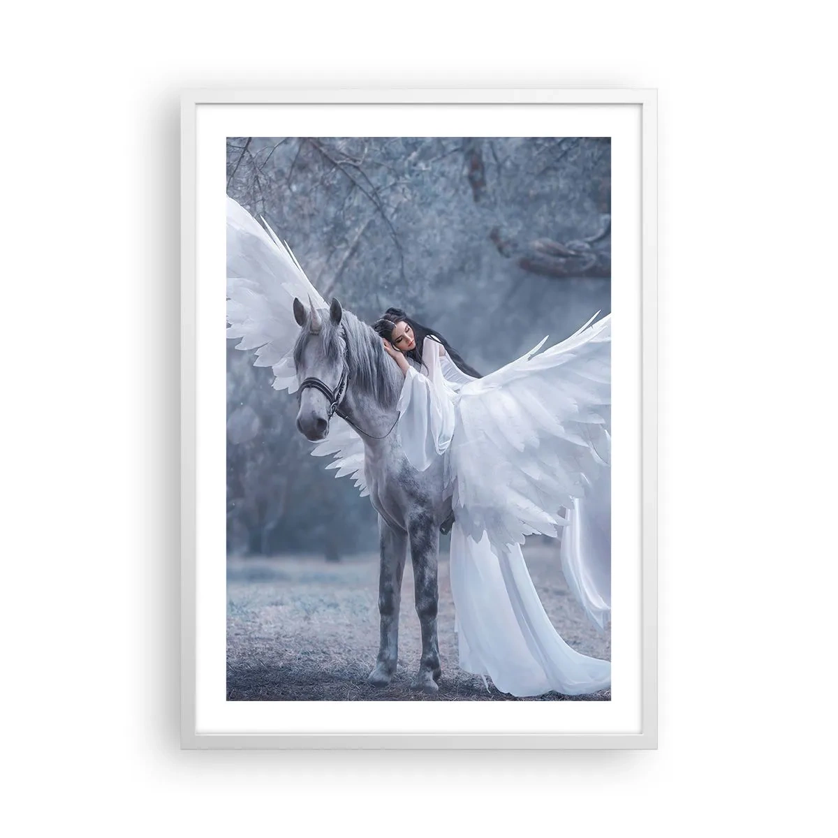 Pôster em moldura branca - Momento inspirado - 50x70 cm