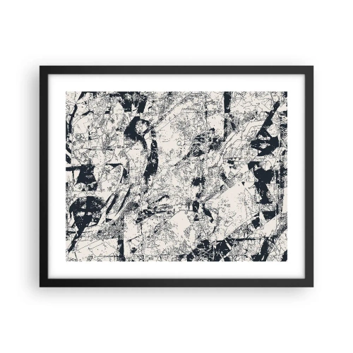 Pôster com moldura preta - Interpenetração de opostos - 50x40 cm