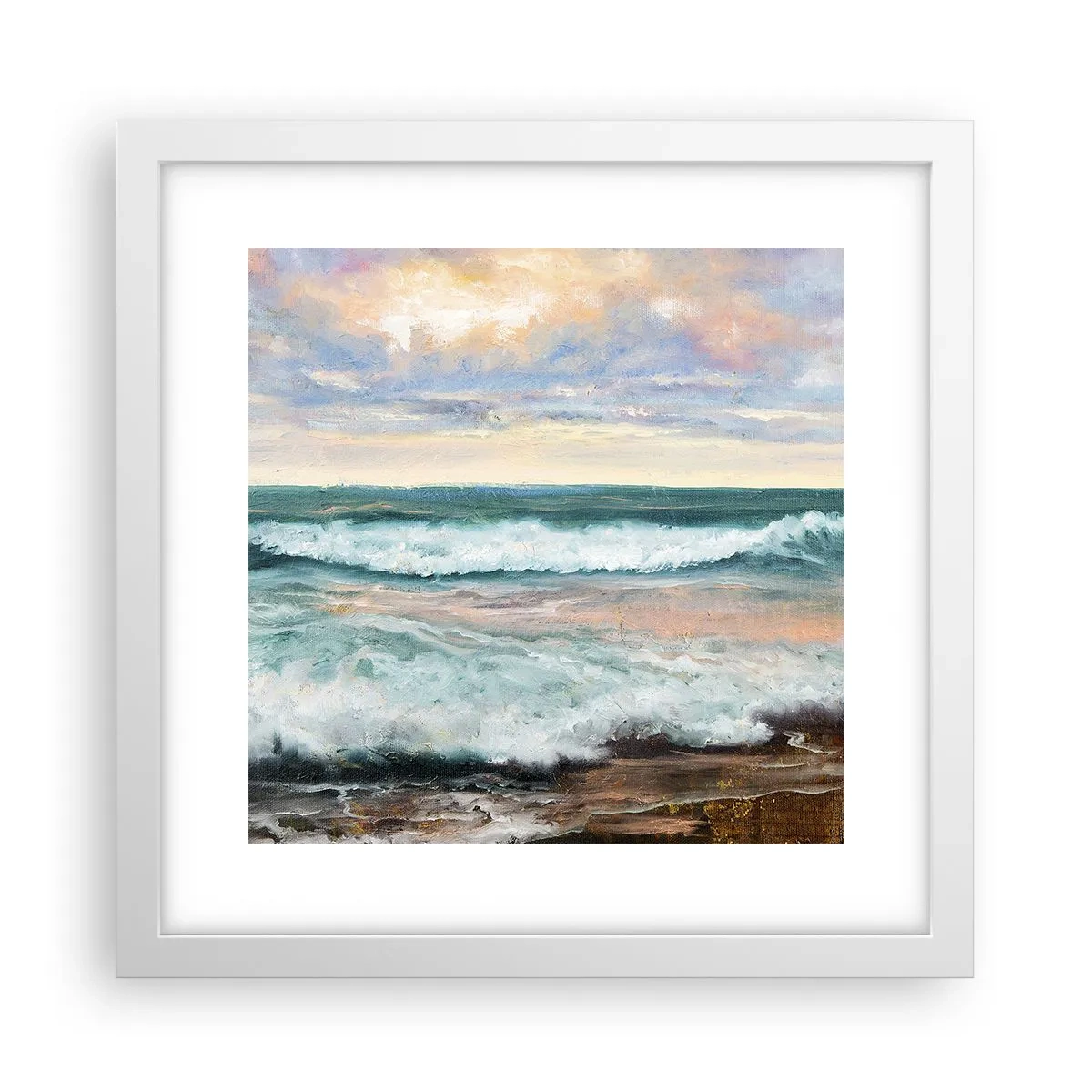 Pôster em moldura branca - Aqui suavizas a alma - 30x30 cm