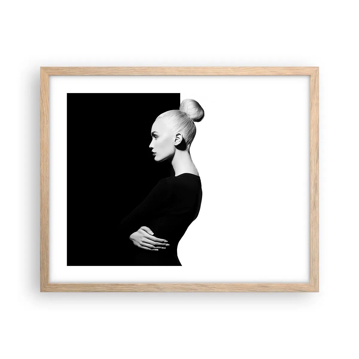 Pôster com moldura de carvalho claro - Simplesmente mulher - 50x40 cm