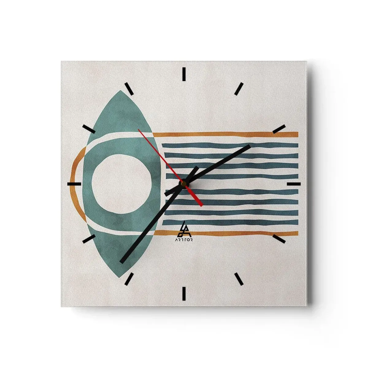 Relógio de parede - Relógio em vidro - Sinais e rituais - 40x40 cm