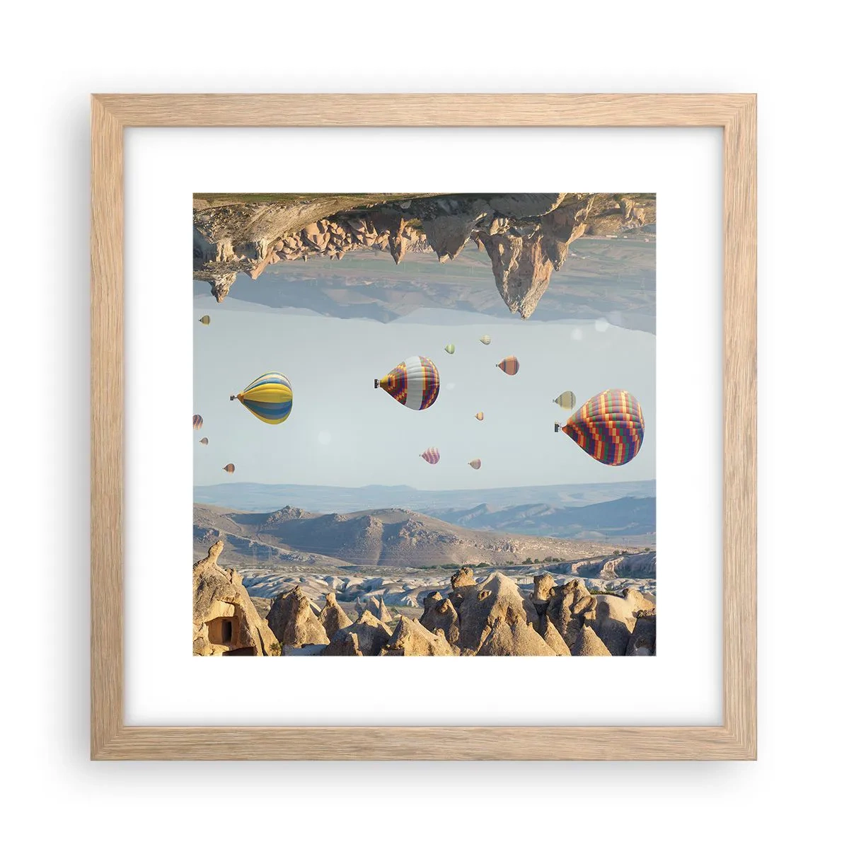 Pôster com moldura de carvalho claro - Tudo é possível aqui - 30x30 cm