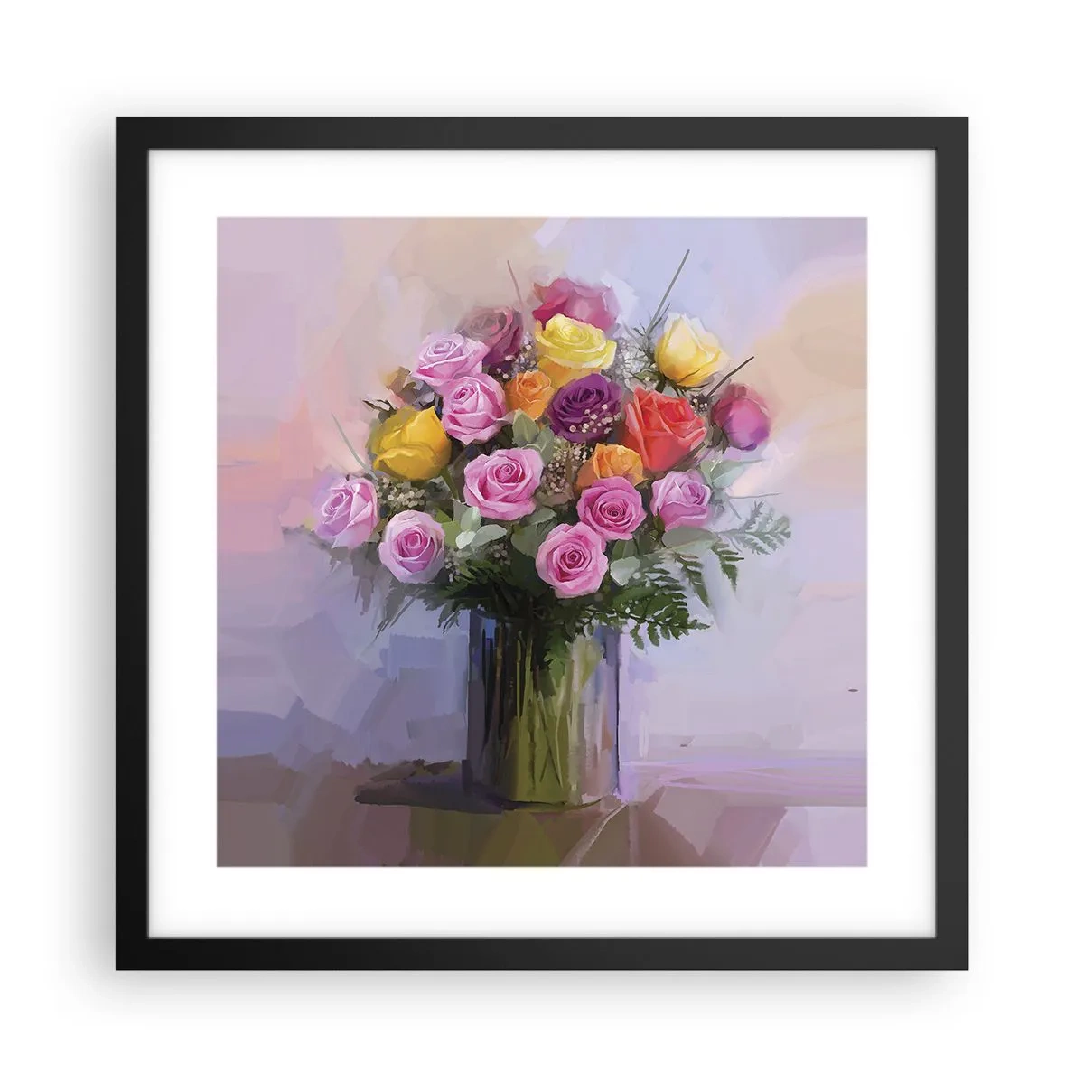 Pôster com moldura preta - Beleza retida - 40x40 cm