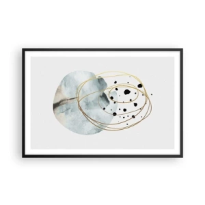 Pôster com moldura preta - No abraço ao espaço - 91x61 cm